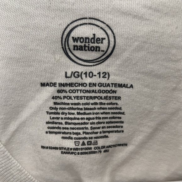 White Boys Youth Sz L/G (10-12) “Keep It Mello” Graphic Tee by Wonder Nation - Picture 3 of 5